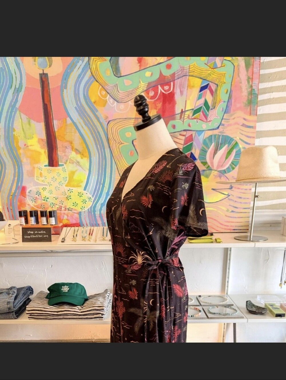 NWT Marine Layer Emlyn Midi Wrap Dress in Beach Wizard Print Size Medium - Picture 6 of 6